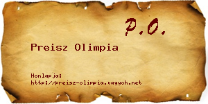Preisz Olimpia névjegykártya